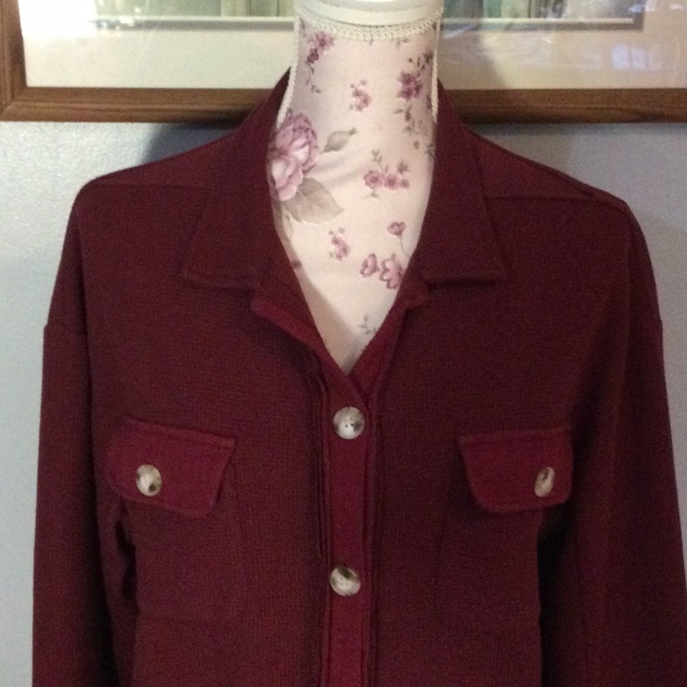 Burgundy Button-Down Shirt - Picture 3 of 10